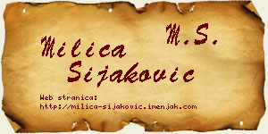 Milica Šijaković vizit kartica